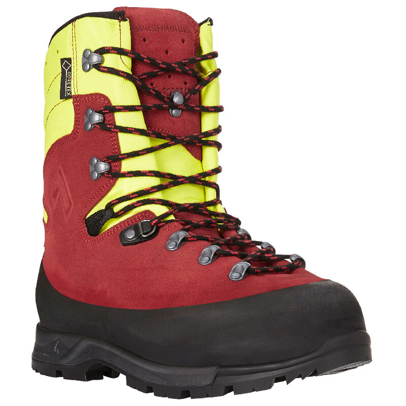 Brodequins de protection anti-coupures Protector Forest Haix 2.1 gtx, Rouge/Jaune, Pointure 44