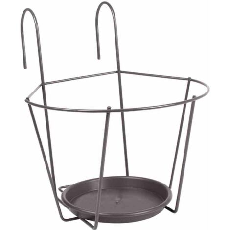 JARDIFER Haken-Blumentopfhalter 25 cm grau