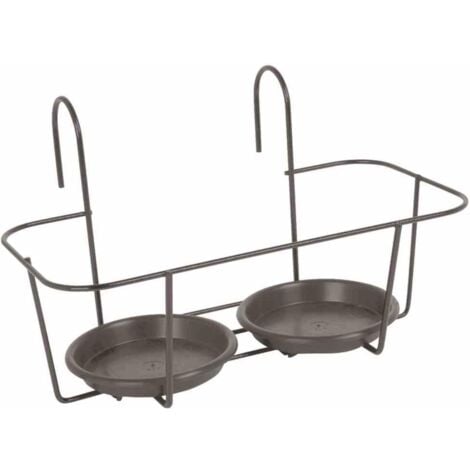 JARDIFER Haken-Blumentopfhalter grau für 2 Töpfe