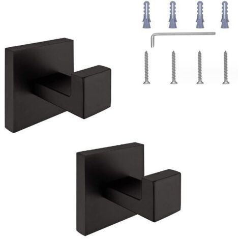 Haken Für Handtuch Home Hakenleiste mit Haken für Bademantel SUS 304 Edelstahl Mattschwarz Vielseitiger Wandhaken