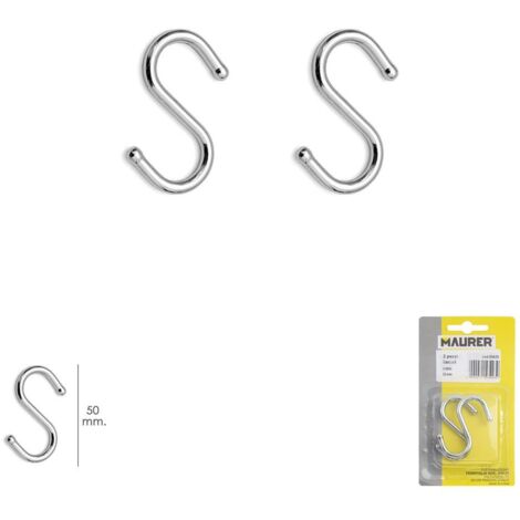 Haken "s" 50 mm verchromt (Blisterpackung mit 2 Stück) für den Hausgebrauch