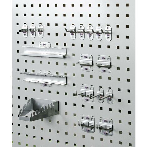 Haken-Set zur Aufnahme von Werkzeugen, verzinkter Stahl, 18-teilig