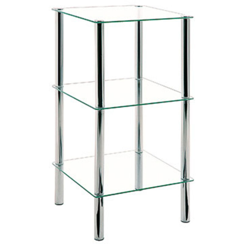 M&s - Etagère carrée 3 niveaux 39x77 cm en verre et métal chromé - yukon M&s - Etagère carrée 3 niveaux 39x77 cm en verre et métal chromé - yukon