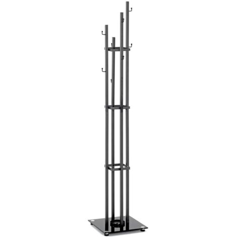 HAKU Möbel Appendiabiti antracite, nero, Metallo, vetro di sicurezza 8 mm - Dim. L 35 cm x A 183 cm x P 35 cm, Stile Moderno