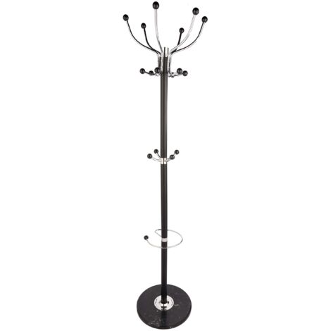 HAKU Möbel Appendiabiti cromo, nero, Marmo, legno massiccio, metallo - Dim. A 176 cm x Ø 38 cm, Stile Moderno