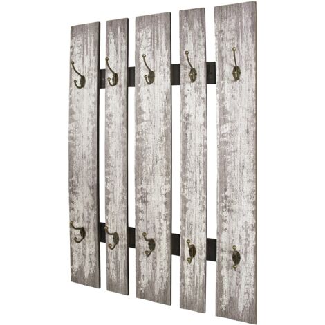 HAKU Möbel Appendiabiti da parete grigio, MDF, metallo - Dim. L 65 cm x A 100 cm x P 9 cm, Stile Industriale