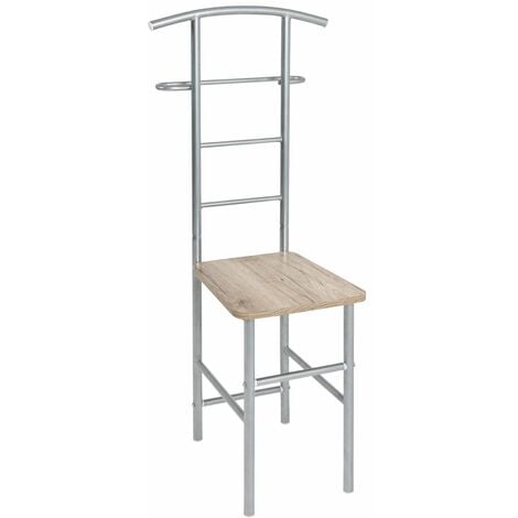 M&S HAKU Möbel Cameriere da uomo alu, Rovere San Remo, MDF, metallo - Dim. L 46 cm x A 109 cm x P 46 cm, Stile Moderno