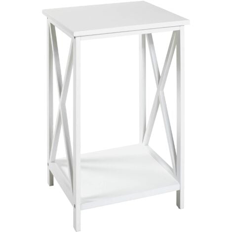 HAKU Möbel Tavolino bianco, MDF - Dim. L 30 cm x A 50 cm x P 30 cm, Stile Mobili Costieri