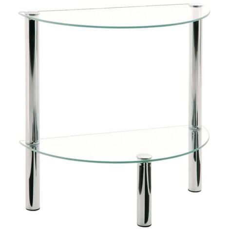 HAKU Möbel Tavolino cromo, Metallo, vetro di sicurezza - Dim. L 45 cm x A 47 cm x P 22 cm, Stile Moderno