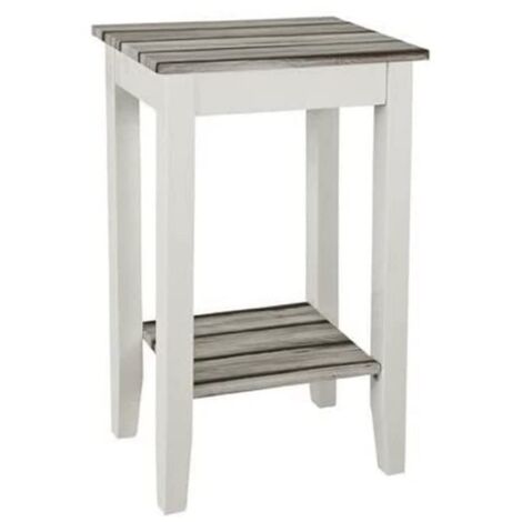 HAKU Möbel Tavolino pino marittimo, bianco, MDF - Dim. L 40 cm x A 69 cm x P 30 cm, Stile Mobili Costieri