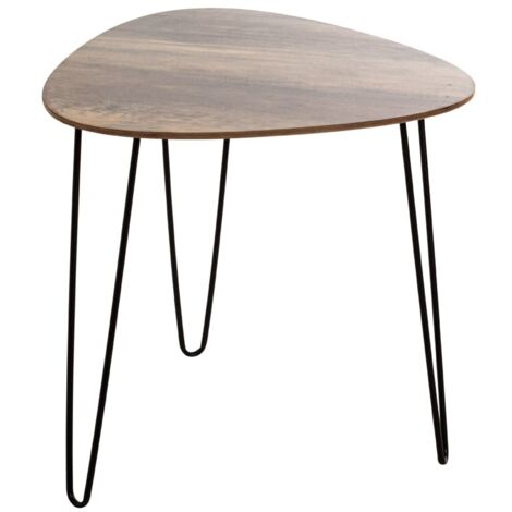 HAKU Möbel Tavolino rovere, nero, MDF, metallo - Dim. L 48 cm x A 48 cm x P 48 cm, Stile Moderno