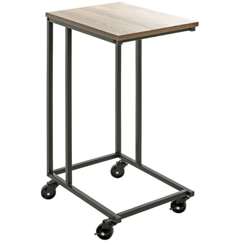 HAKU Möbel tavolino su ruote, MDF, rovere nero, L 30 x P 40 x H 67 cm