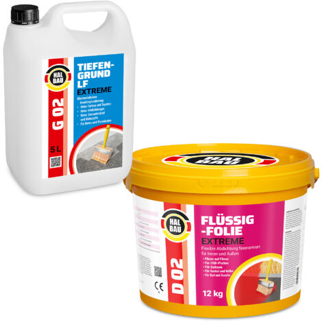 HALBAU Dichtset für Duschabdichtung Bad Abdichtung Dichtband Flüssigfolie 12kg H203