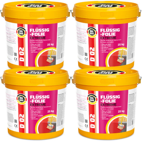 HALBAU Flüssigfolie Extreme Badabdichtung Dichtmembran Dichtfolie D02 - 100KG