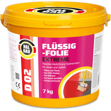 HALBAU Flüssigfolie Extreme Badabdichtung Dichtmembran Dichtfolie D02 - 7KG