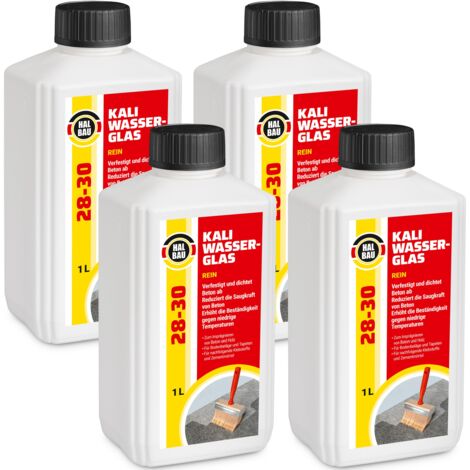 HALBAU Kaliwasserglas HB28-30 Betonimprägnierung Holzschutz Grundierung Konservierung - 4L