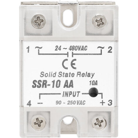 Halbleiterrelais SSR AC-AC 10A, 90-250V Eingang / 24-480V Ausgang, Hochleistungsmodul