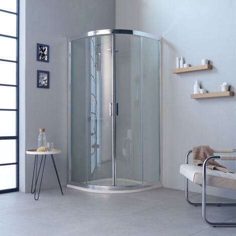 Halbrunde Duschkabine 80x80 transparent