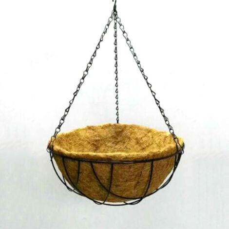 Halbrunder Hängeampelkorb mit Ketten - Blumentopf für Balkon, Garten oder Veranda - Durchmesser 30 cm (12 Zoll)