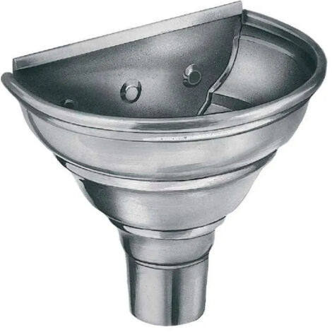 Halbrundes Becken mit Vorderseite aus Zink, Durchmesser 100mm