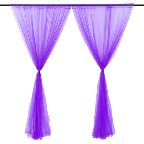 Halbtransparenter Chinlon-Vorhang (152 x 305 cm) für Schlafzimmer, Wohnzimmer und Hochzeiten – modern und leicht