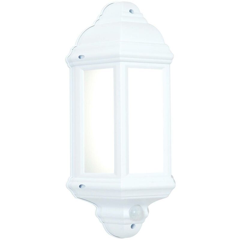 Halbury Pir - pir 1 Light Outdoor Wall Light Frosted Polycarbonate, Matt White Textured IP44 - Endon