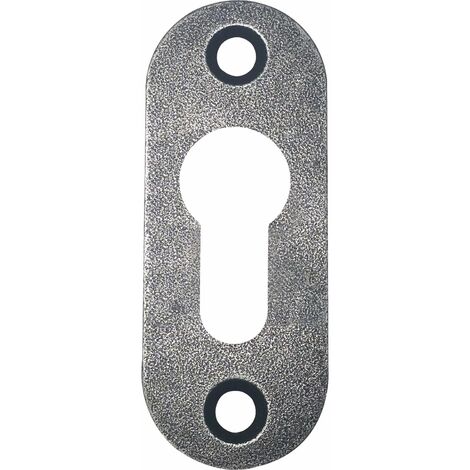 HALCÖ Zylinderrosette STUBAI, oval, 26 x 66 mm, verzinkt schwarz hell passiviert
