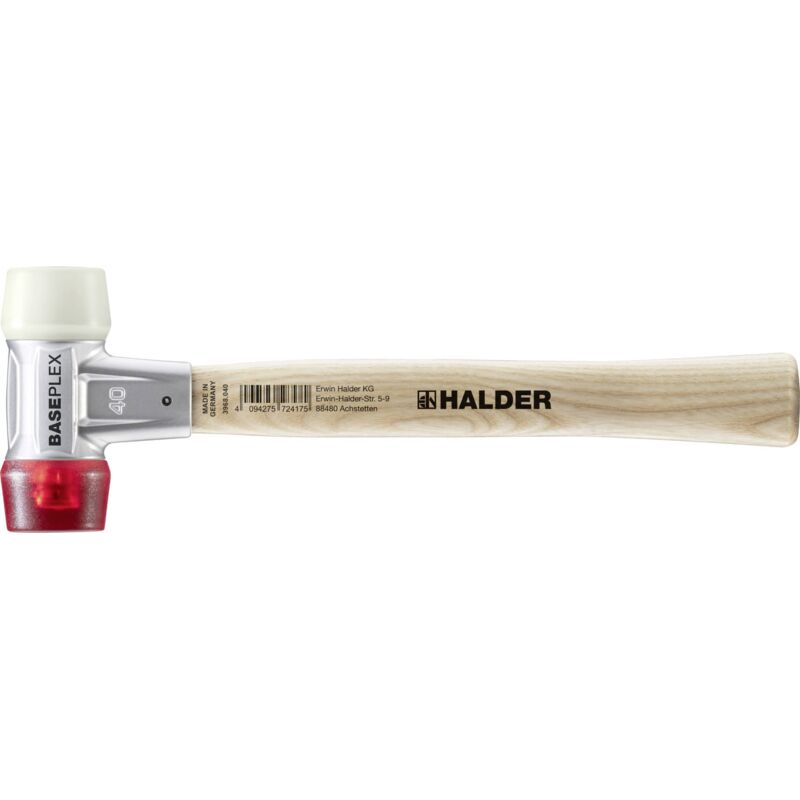 FP - Maillet baseplex, Nylon / acétate de cellulose avec boîtier en zinc moulé et manche en bois - D=40 mm - 3968.040