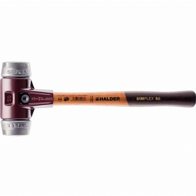 Halder - Maillet simplex Métal doux avec boîtier en fonte malléable et manche en bois - D=80 mm - 3009.080