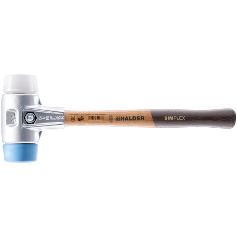 FP - Marteau de protection Halder simplex avec boîtier en aluminium et manche en bois ø 40 mm TPE-soft / Superplastik - 3117.040