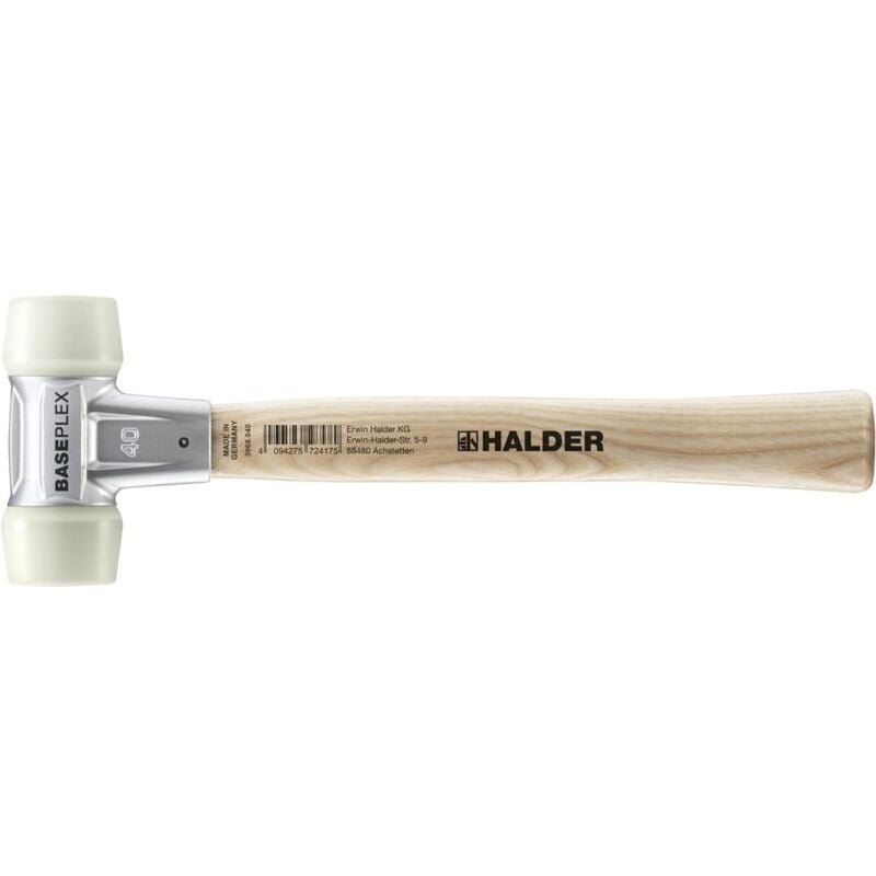 Image of BASEPLEX-Schonhammer, Nylon / Nylon mit Zinkdruckguss-Gehäuse und Holzstiel D=40 mm 3908.040