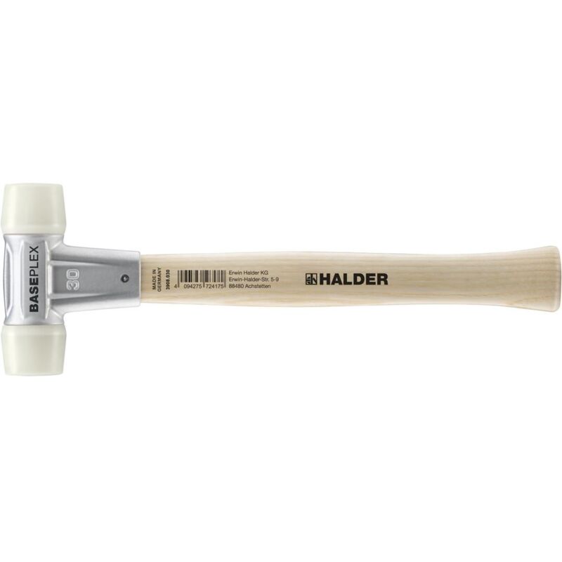 Image of BASEPLEX-Schonhammer, Nylon / Nylon mit Zinkdruckguss-Gehäuse und Holzstiel D=30 mm 3908.030