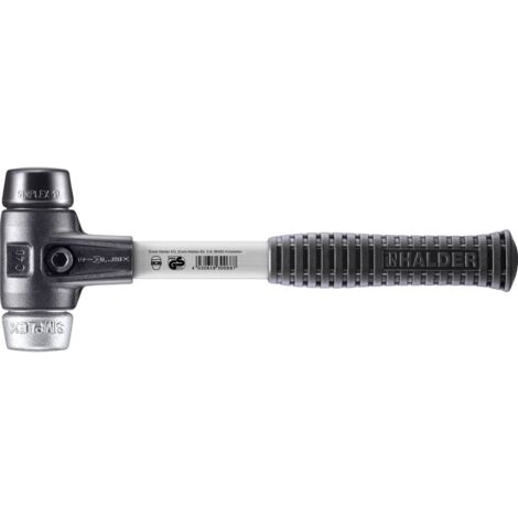 HALDER SIMPLEX Hammer Gefüllter Gummi / Weichmetall mit verstärktem Tempergussgehäuse und Glasfaserstiel - D=40 mm - 3729.040