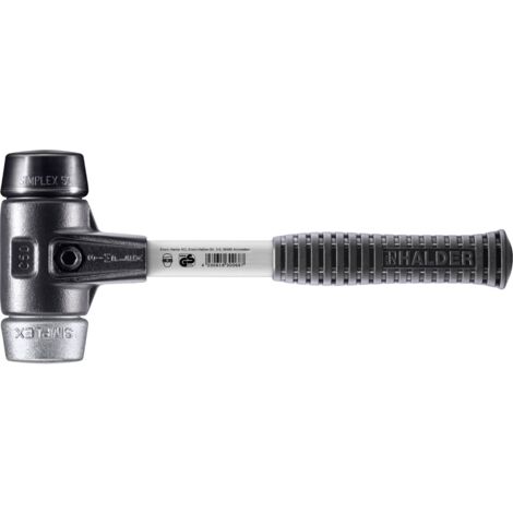 HALDER SIMPLEX Hammer Gefüllter Gummi / Weichmetall mit verstärktem Tempergussgehäuse und Glasfaserstiel - D=50 mm - 3729.050