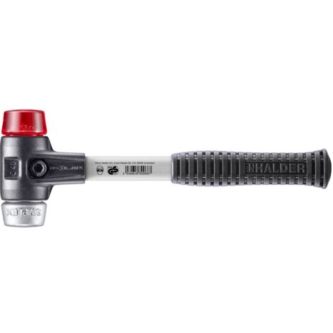 HALDER SIMPLEX Hammer Kunststoff / Weichmetall mit verstärktem Tempergussgehäuse und Glasfaserstiel - D=40 mm - 3769.040