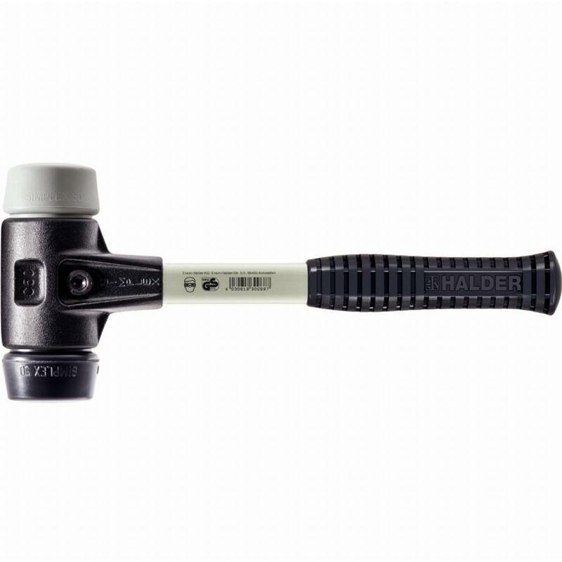 Halder - simplex maza rellena de caucho / medio tpe con carcasa de hierro maleable reforzado y mango de fibra de vidrio - D=60 mm - 3723.060