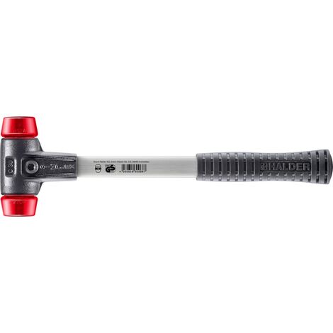HALDER SIMPLEX Schonhammer Ø 30 mm Plastik rot mit verstärkem Tempergussgehäuse und Fiberglasstiel