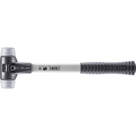 HALDER SIMPLEX Schonhammer Ø 30 mm TPE-mid grau mit verstärkem Tempergussgehäuse und Fiberglasstiel
