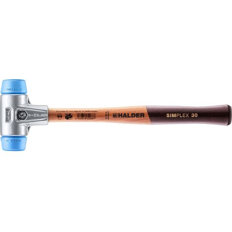 HALDER SIMPLEX Schonhammer Ø 30 mm TPE-soft blau mit Aluminiumgehäuse