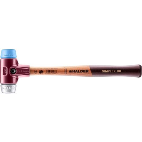 HALDER SIMPLEX Schonhammer Ø 30 mm TPE-soft blau / Weichmetall mit Tempergussgehäuse