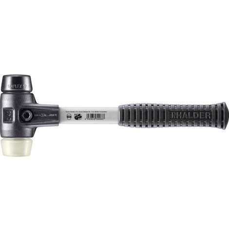 HALDER SIMPLEX Schonhammer Ø 40 mm Gummi / Nylon mit verstärkem Tempergussgehäuse und Fiberglasstiel