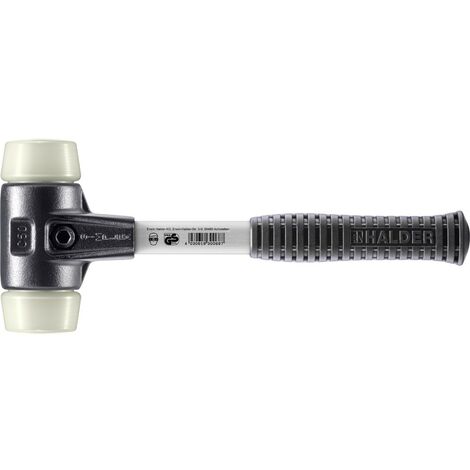 HALDER SIMPLEX Schonhammer Ø 50 mm Nylon mit verstärkem Tempergussgehäuse und Fiberglasstiel