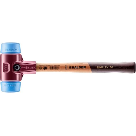 HALDER SIMPLEX Schonhammer Ø 50 mm TPE-soft blau mit Tempergussgehäuse