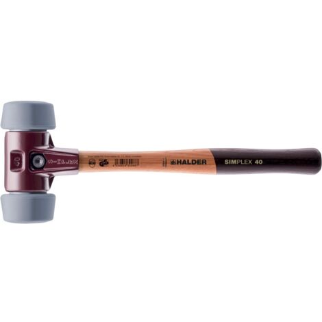 HALDER SIMPLEX Schonhammer Ø 50:40 mm TPE-mid grau mit Tempergussgehäuse