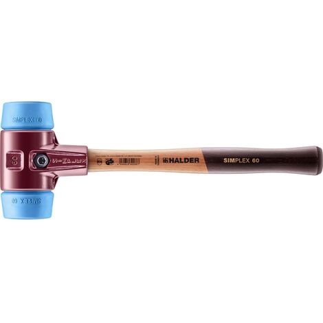 HALDER SIMPLEX Schonhammer Ø 60 mm TPE-soft blau mit Tempergussgehäuse