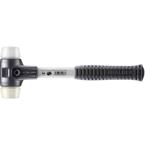 HALDER SIMPLEX Superplastik- / Nylonhammer mit verstärktem Tempergussgehäuse und Glasfaserstiel - D=40 mm - 3778.040
