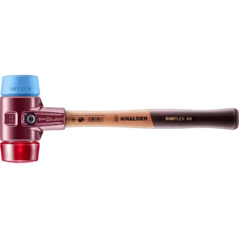 HALDER SIMPLEX TPE Weich-/Kunststoffhammer mit Tempergussgehäuse und Holzstiel - D=60 mm - 3016.060