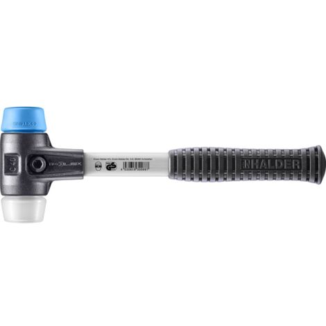 HALDER SIMPLEX TPE Weich-/Superplastikhammer mit verstärktem Tempergussgehäuse und Glasfaserstiel - D=40 mm - 3717.040