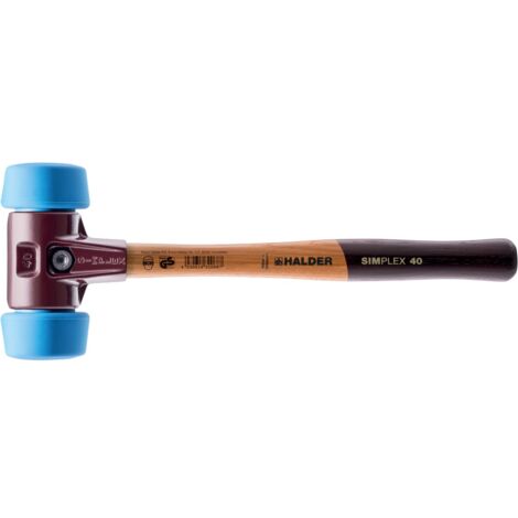 HALDER SIMPLEX TPE Weichhammer mit Tempergussgehäuse und hochwertigem Holzstiel - D=50 mm - 3001.051