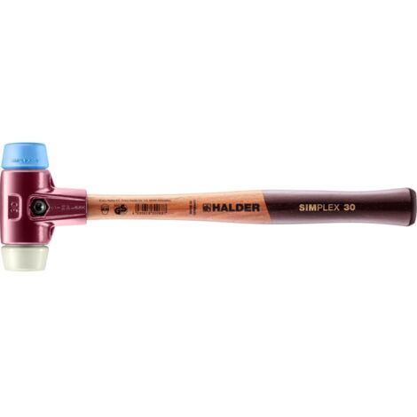 HALDER SIMPLEX TPE-Weichhammer / Nylon mit Tempergussgehäuse und Holzstiel - D=30 mm - 3018.030